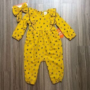 Girl's Adorable Romper with Headband Set